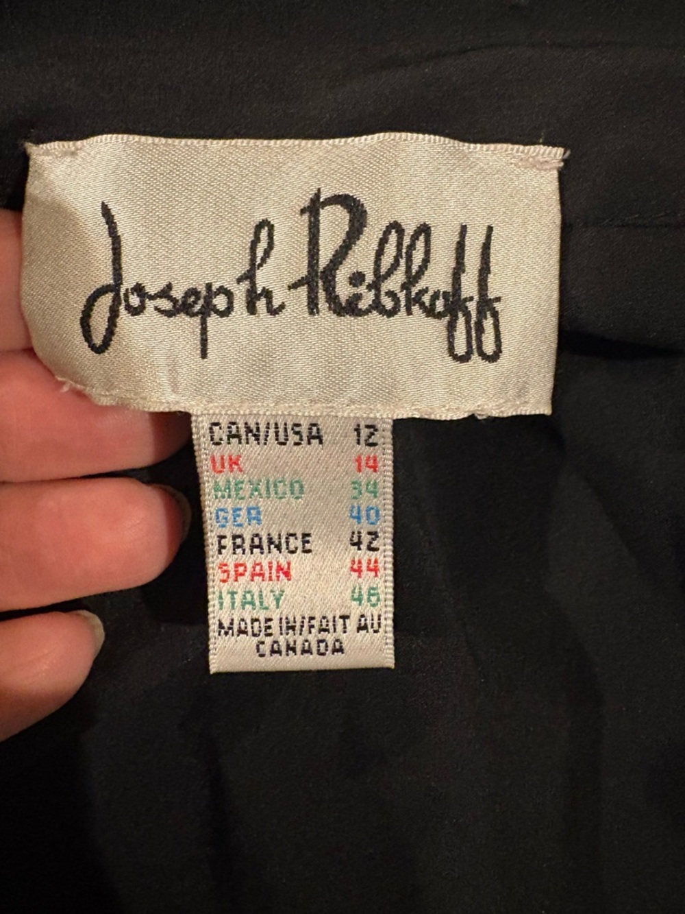 Joseph Ribkoff tie open front jacket cardigan sz M black - Picture 5 of 6